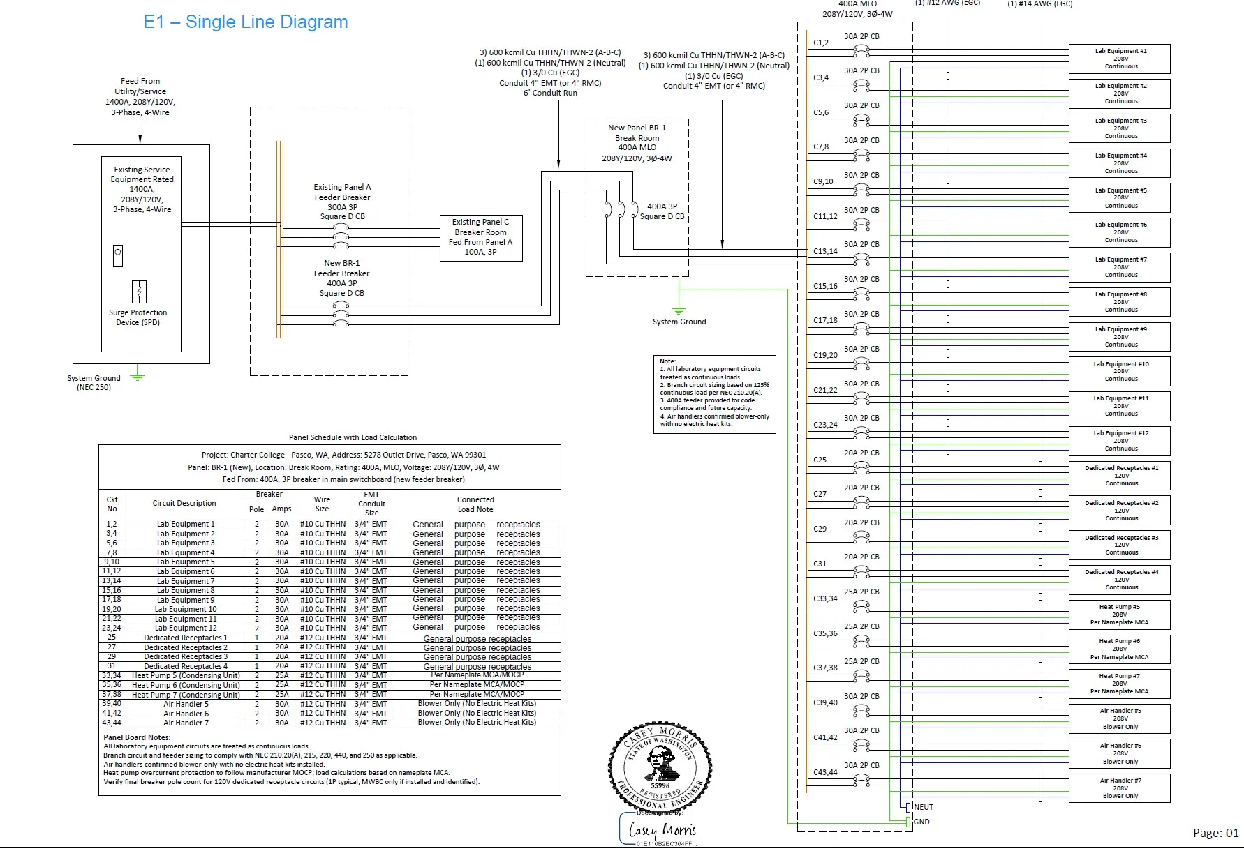 PE stamp electrical plans